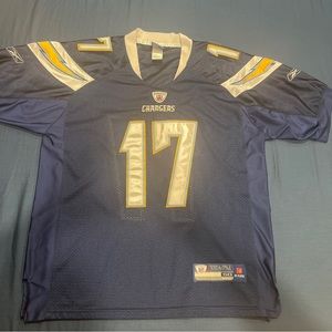 Used Reebok On Field NFL Jersey Chargers Philip Rivers #17 Size 50.
